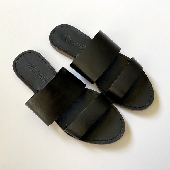 Madewell Boardwalk Double Strap Black Leather Sandals Size 6 NWOT - Picture 2 of 7